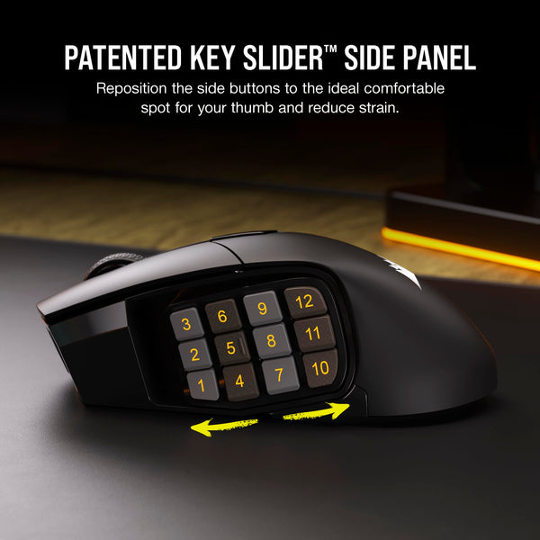 CORSAIR SCIMITAR ELITE WIRELESS MMO Gaming Mouse – 26,000 DPI – 16 Programmable Buttons – Up to 150hrs Battery – iCUE Compatible – PC, PS5, PS4, Xbox – Black