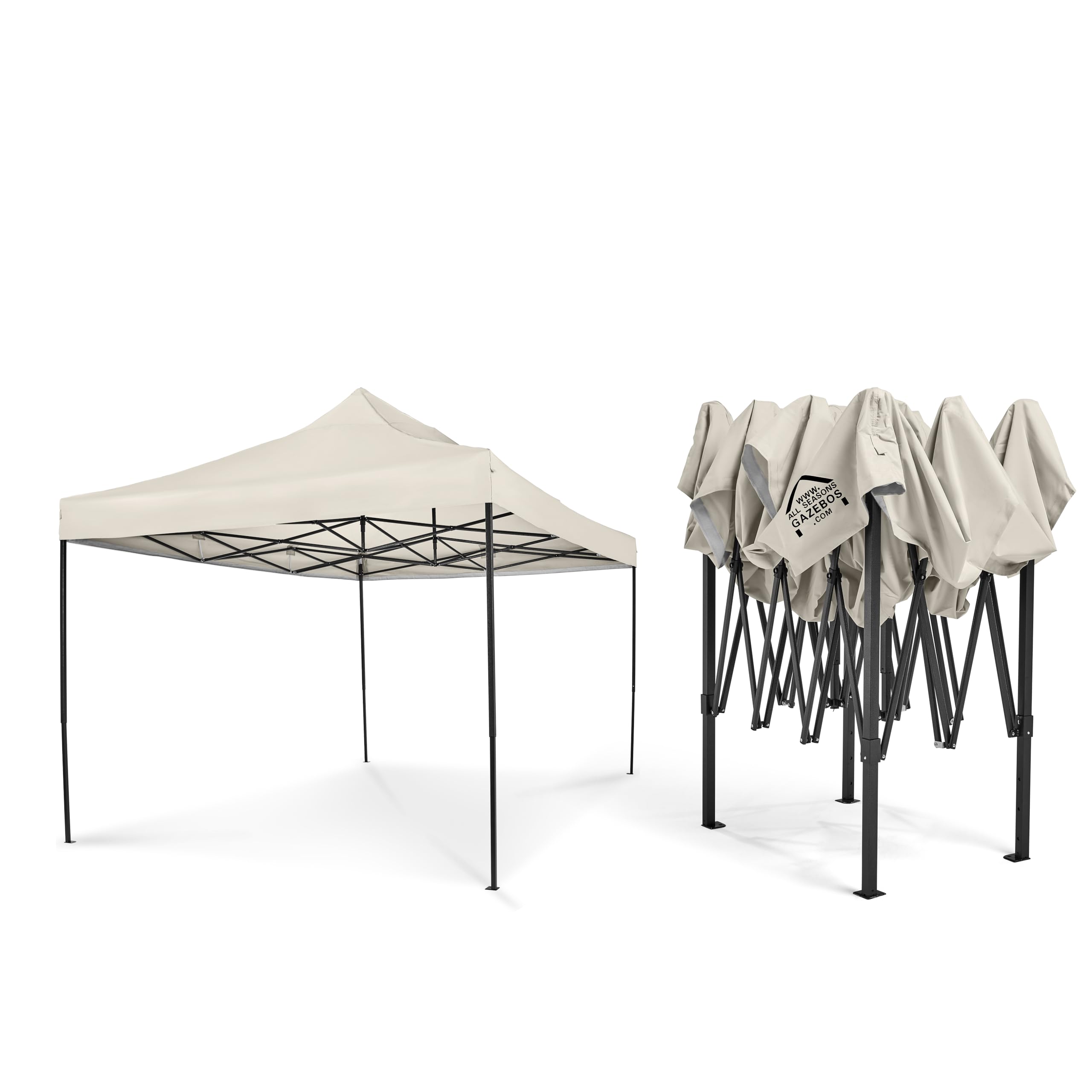 All Seasons Gazebos 3x4.5 Fully Waterproof Pop up Gazebo With Accessories - Metallic Grey