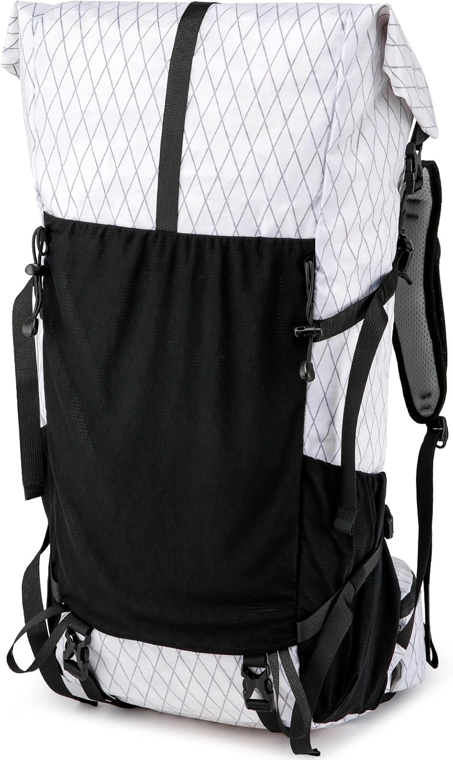 POWER KING 40L Expandable TO 50L Hiking Backpack,Upgraded X-PAC Scratch-proof Lightweight Large Rucksack for Mens Women, Outdoor Roll Top Camping Packsack, Fit for 15.6'' Laptop