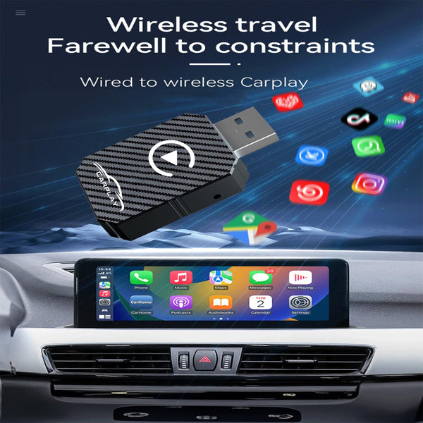 Wireless CarPlay Adapter 2024 Upgraded, Wireless CarPlay Dongle, Converts Wired CarPlay to Wireless, Plug and Play Car Play Wireless Adapter, Compatible with Cars from 2016 & iPhone iOS 12+（Black）