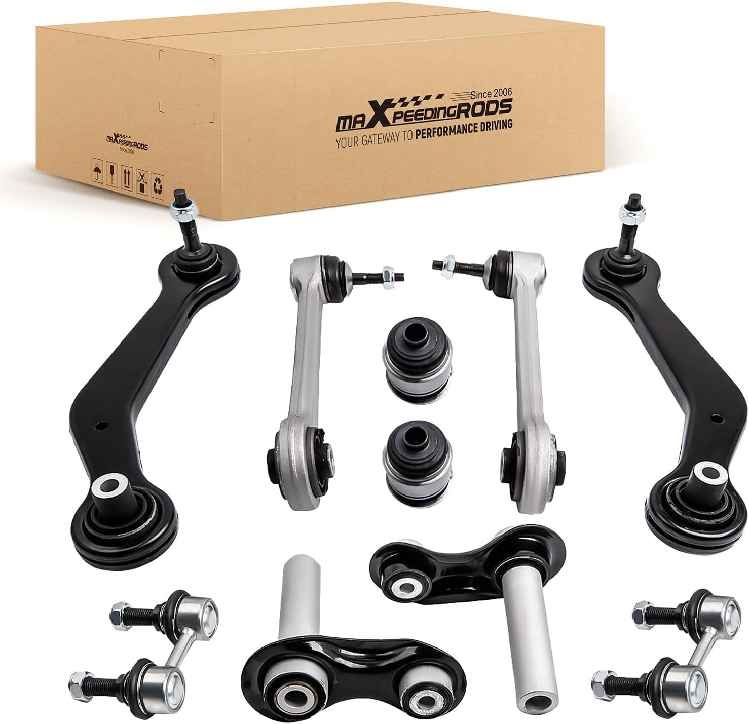 maXpeedingrods 10Pcs Rear Suspension Control Arm Ball Joint Kit RearTie Rod Sway Bar Links Kit For Bmw X5 E53 Suv 04 05