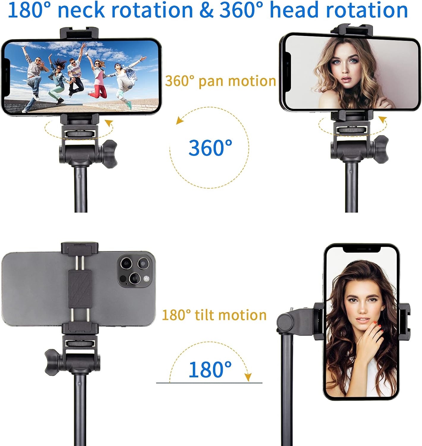YOTOCversion 1.7 Meter/67 inch Phone Tripod Stand & Bluetooth Selfie Stick Tripod, Cellphone Tripod with Bluetooth Remote, Compatible with iPhone 16/15/14/13/12/12 pro/11/11pro/8