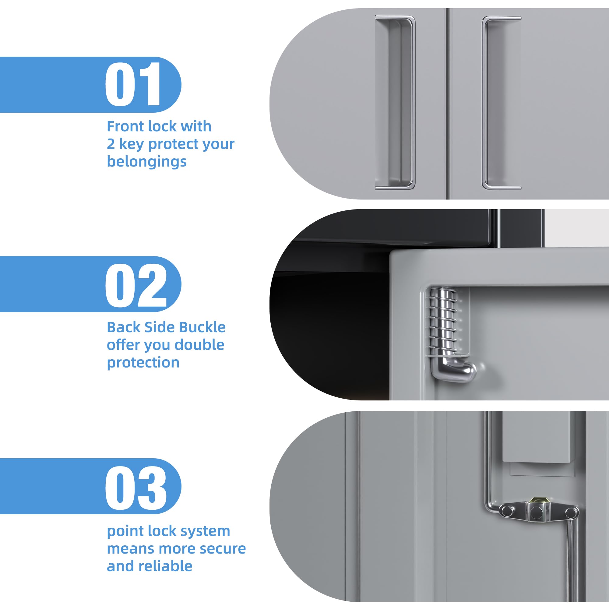 Metal Storage Cabinet with 2 Door and 3 Adjustable Shelves,140X80x40CM Steel Cabinet for Warehouse,Garage,Home,Office,Easy Assemble Required(Black/White)