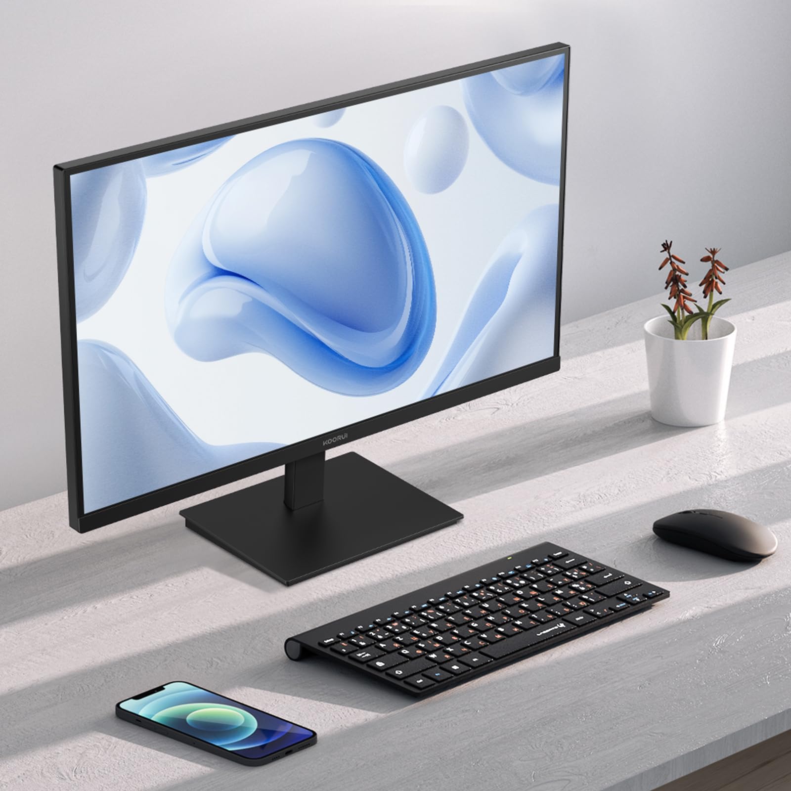 KOORUI E2711F 27 Inch FHD Monitor, Gaming 100Hz, IPS Computer Monitors, 1080P Pc Screen, Adaptive Sync, 5ms, VESA 100x100mm, Eye Care, HDMI, VGA