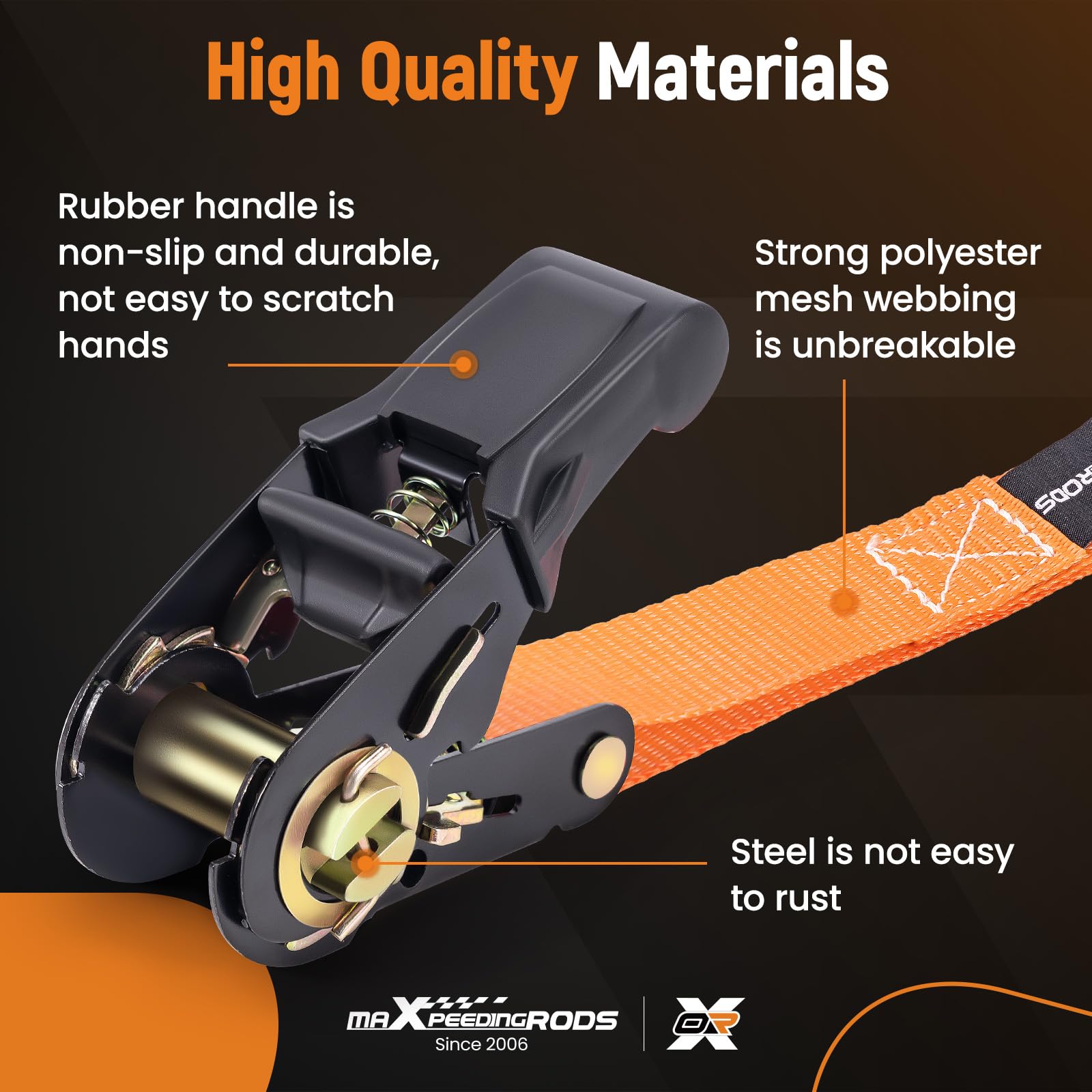 maXpeedingrods 4x 997kg Tie Down Straps 15ft (4.5m), Ratchet Straps 2200lb, Lashing Straps 25mm, Straps with safety clip S-hooks, motorcycle tie down straps, EN 12195-2 - Blue