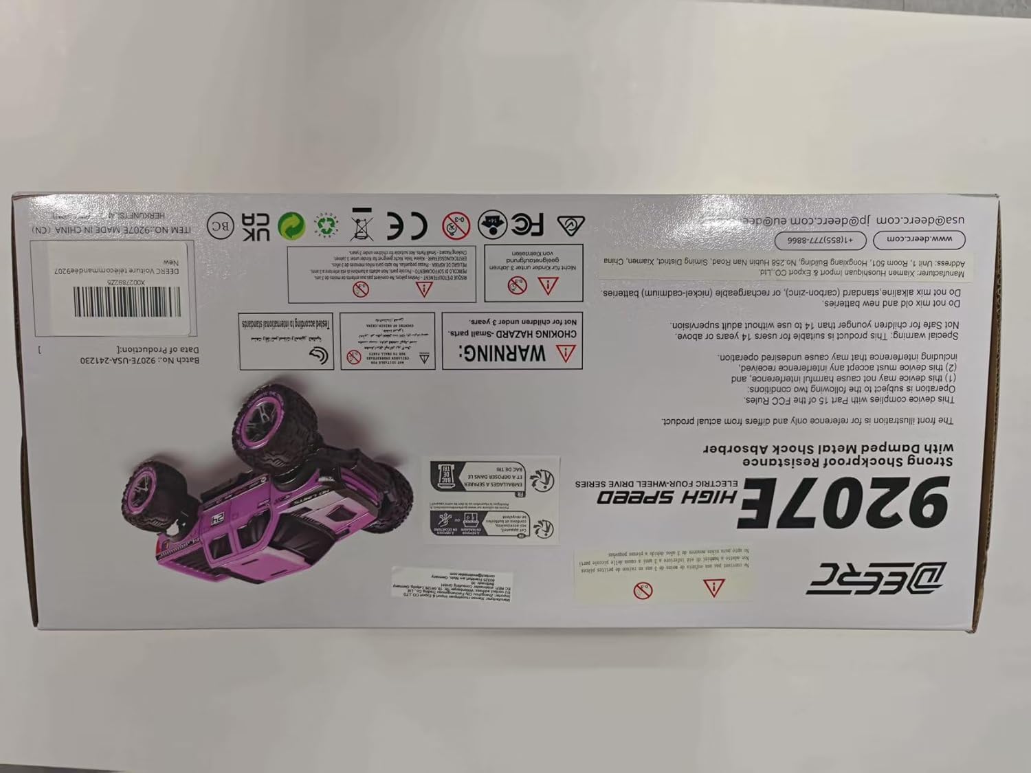 DEERC 1:10 Fast RC Cars for Adults, 4X4 Hobby Remote Control Monster Truck, 48+KM/H, All Terrain High Speed Pink RC Truck Crawler with 2 Modular Batteries, Toy Vehicle Gift for Kids