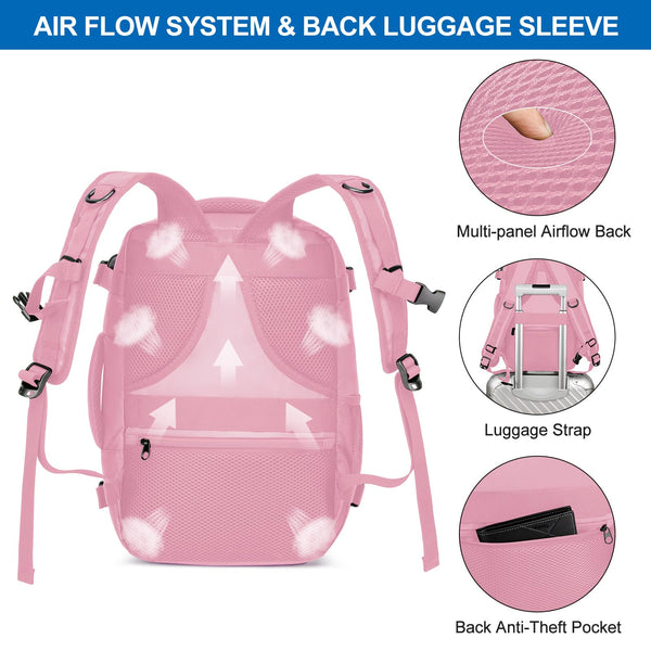 Cabin Bags 40x20x25 for Ryanair Underseat 20L Small Travel Hand Luggage Backpack Carry-ons Bag Cabin Size for Airplanes Flight Bag Travel Rucksack Fit 14 Inch Laptop with USB Charging Port-Black