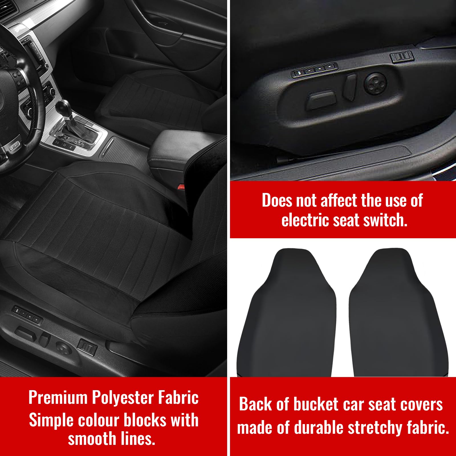 AUTOYOUTH Car Seat Covers Simple Bucket Style Universal Front Pair Fit for Car Truck SUV Van Seat Covers Car Seat Protector, Beige