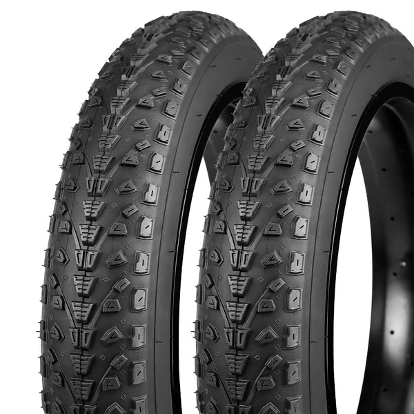GRELiving Pack of 2 E-Bike Tyres 20/24/26/27.5 x 3.0 Inch Bicycle Tyre Heavy Duty Fat Tyre (24x3.0 Inch)