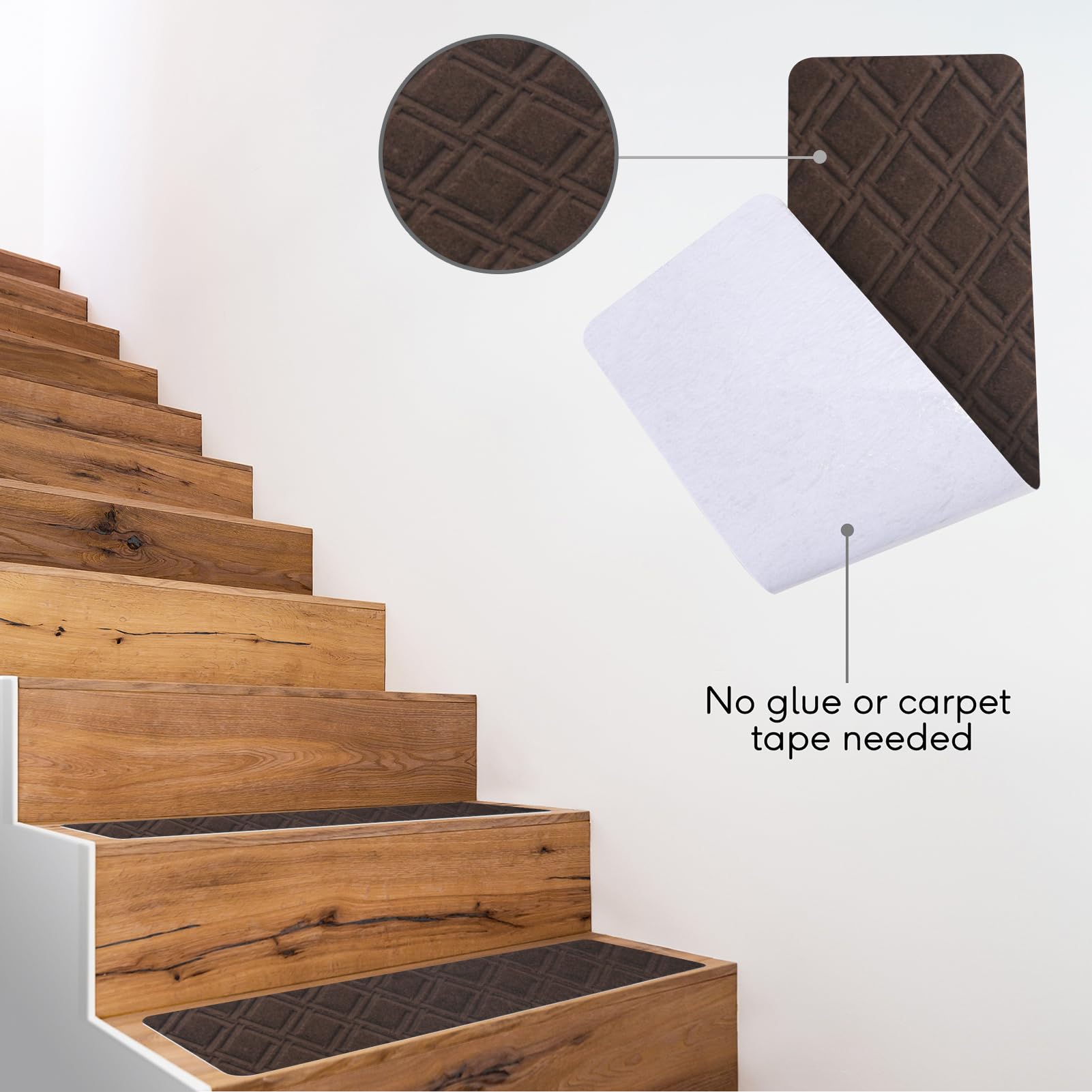 Triceratops 20cmx76cm (14-Pack) Stair Treads Carpet Non-Slip, Indoor Stair Runners for Wooden Steps, with Non Skid Rubber Backing Removable Washable