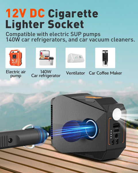 12V 4000mAh / 5V 10000mAh Portable Power Bank with DC Output, 12V Cigarette Lighter Socket, and DC 5.5×2.5mm Port for Car Refrigerators, Sup Pumps, LED Strips, and Other 12V DC Devices