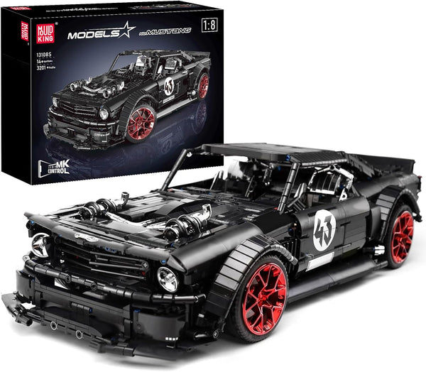 Mould King 13108N MOC Mustang Car Building Kits, 1:8 Scale Super Car Model Block Sets, Race Car Model Set, Adult Collectible Kits to Build, Boy Toys for Birthday Gifts (2943 Pieces)