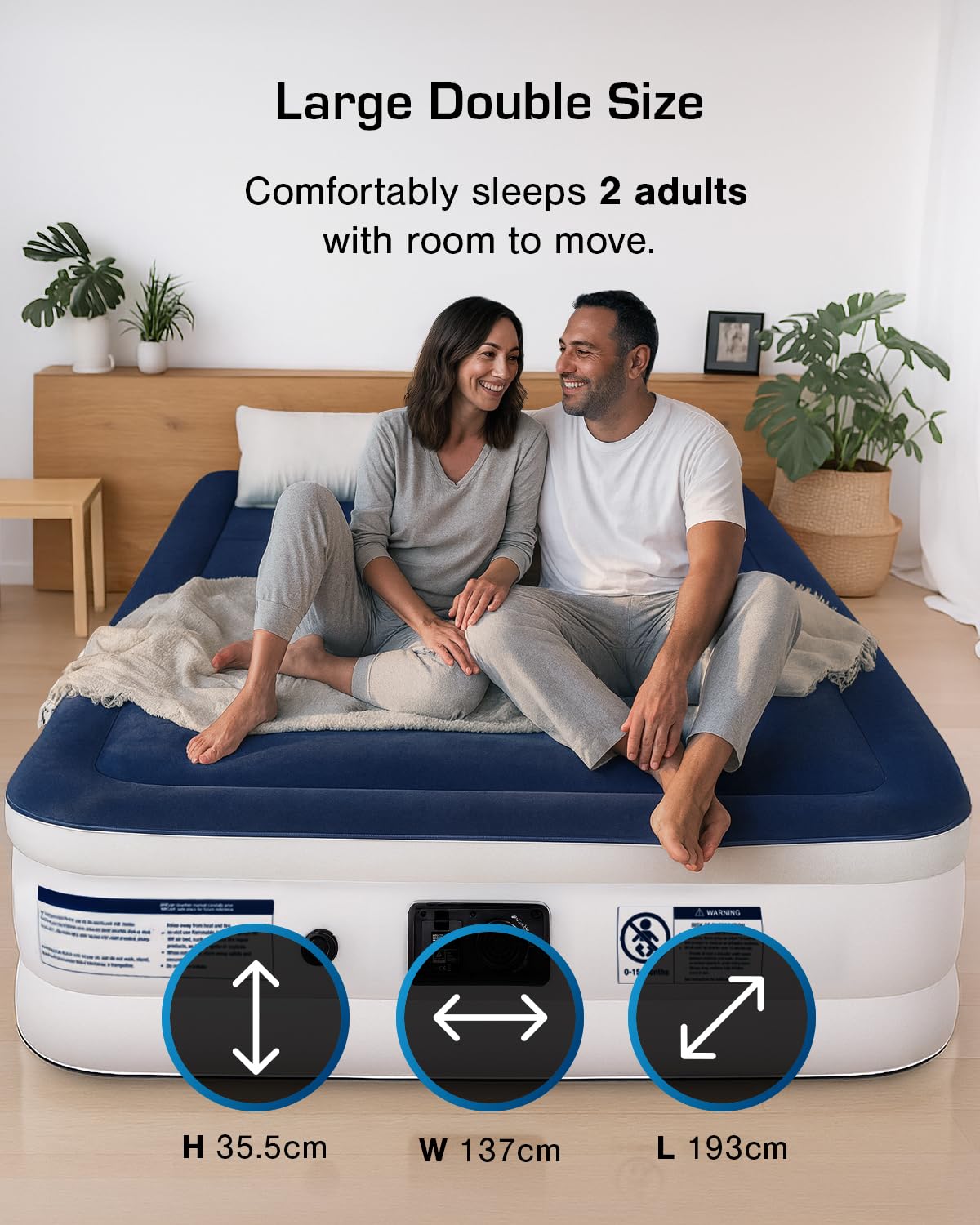 Active Era Luxury Single Inflatable Mattress | Puncture Proof Single Airbed with Flock Coating | Quick 3 Mins Blow Up Bed with Built-in Pump | Portable Air Bed for Home, Camping & Guests 187x99x53cm