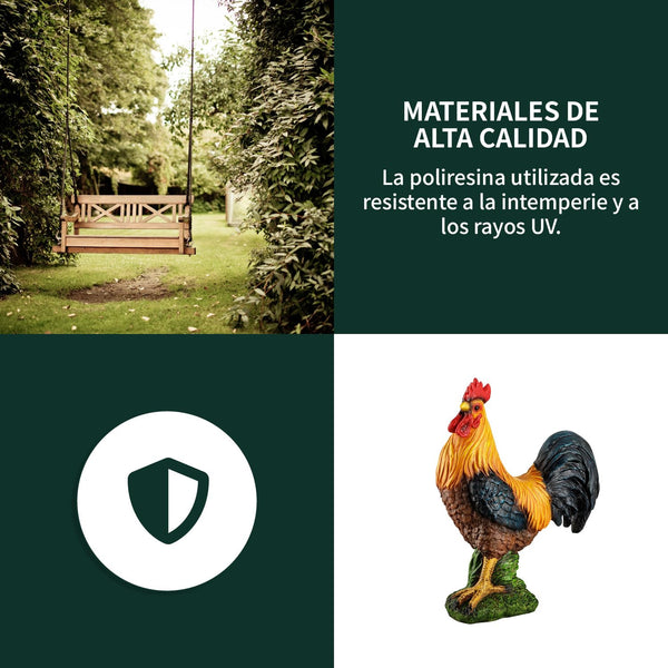 1PLUS Polyresin Cockerel Garden Figurine Garden Decoration Resin Decorative Cockerel