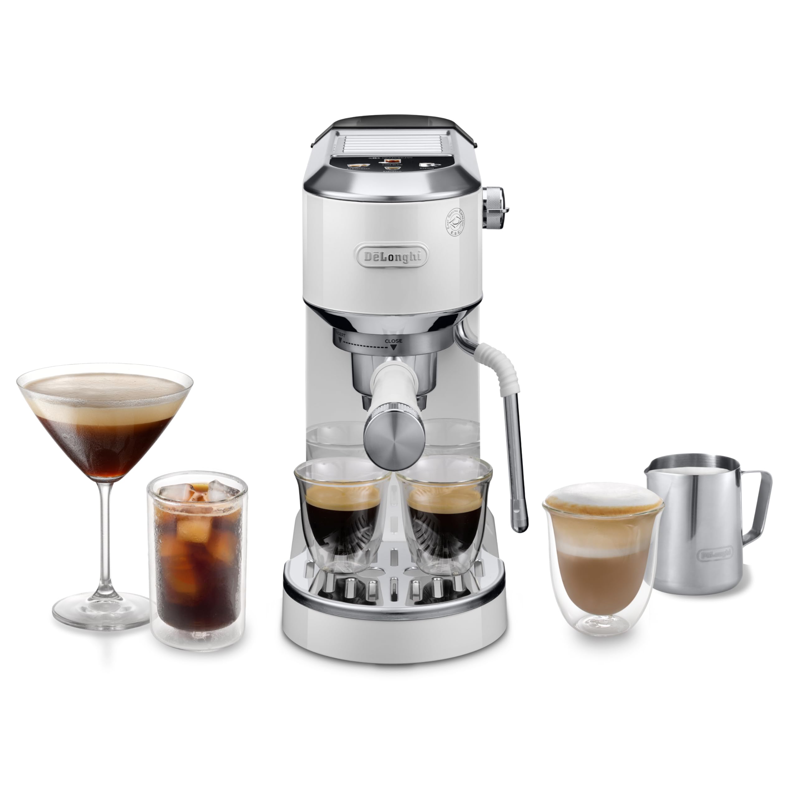 De'Longhi Dedica Style, Traditional Pump Espresso Machine, Coffee and Cappuccino Maker, EC685M, Silver