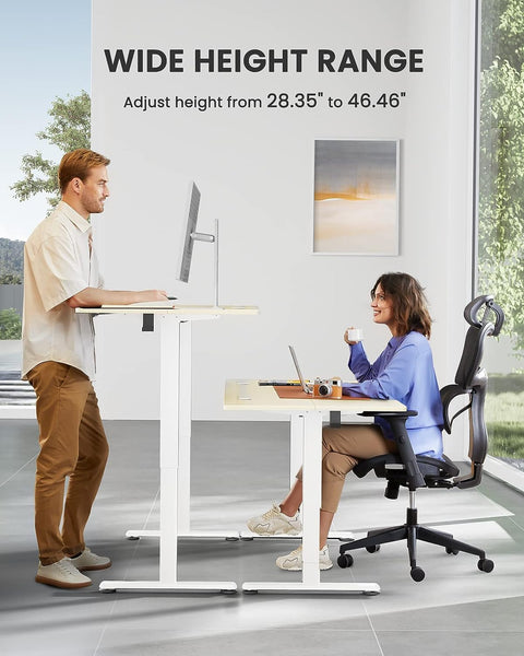 ErGear Electric Standing Desk Height Adjustable 120 x 60cm, Sit Stand Desk with 4 Memory Smart Pannel for Home Office with Splice Board