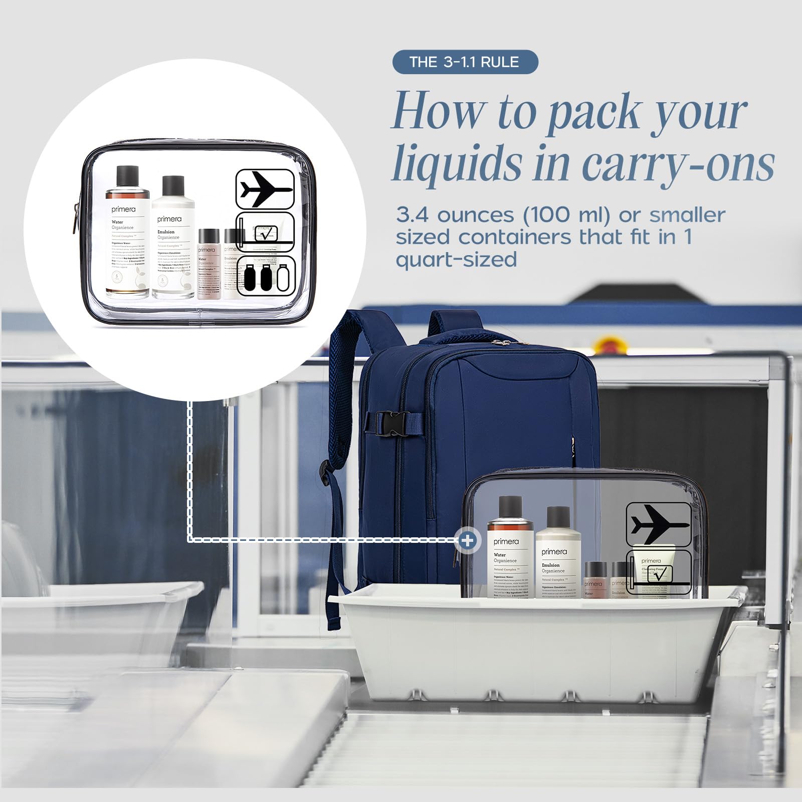 Xkdoai for Ryanair Cabin Bags 40x20x25, Travel Backpack with TSA Approved Clear Bag, Travel Bag Underseat Carry-ons Hand Luggage Bag for Travelling Casual Daypack for Ryan Air Plane