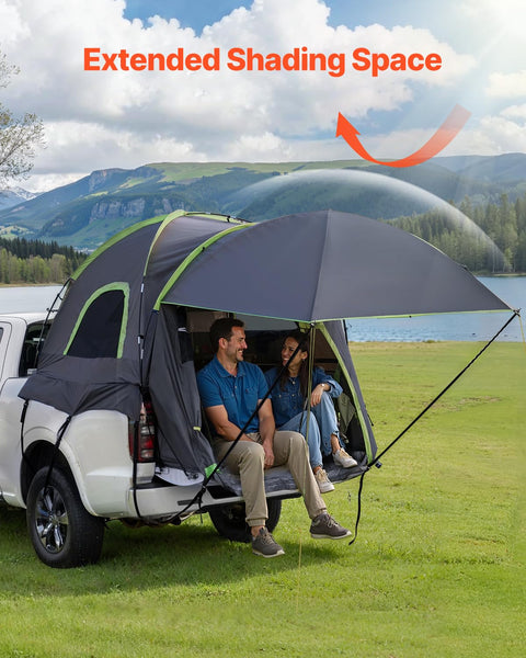VEVOR Waterproof PU2000mm Spacious Double Layer Design, SUV Camping Tent with Shade Awning and Mesh Windows, Includes Rainfly and Storage Bag