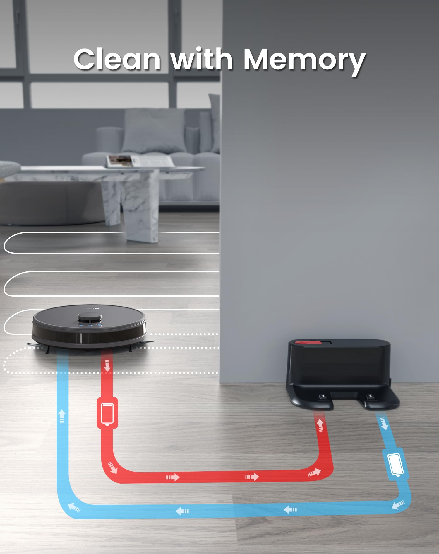 Lefant M210P Robot Vacuum Cleaner, Featured Carpet Cleaner Small Robot 7.8cm Thin 28cm DIA, Robotic Vacuum Alexa Voice Control Self-Charging Ideal for Pet Hair Hard Floor and Carpet