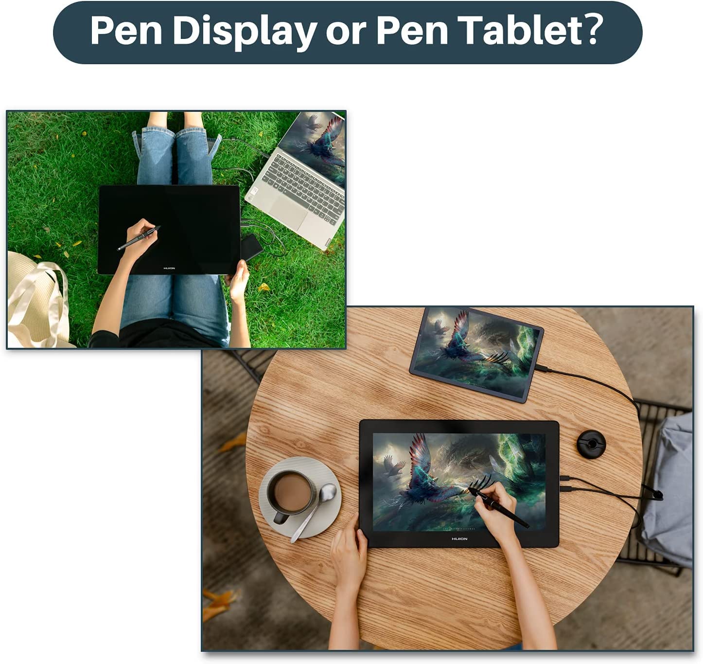 HUION Kamvas Pro 16(4K) UHD Graphic Tablet with Screen, 15.6-inch Monitor Full-Laminated Anti-Glare, Tilt Function 8192 Battery-Free Stylus PW517 for PC, Mac, Android