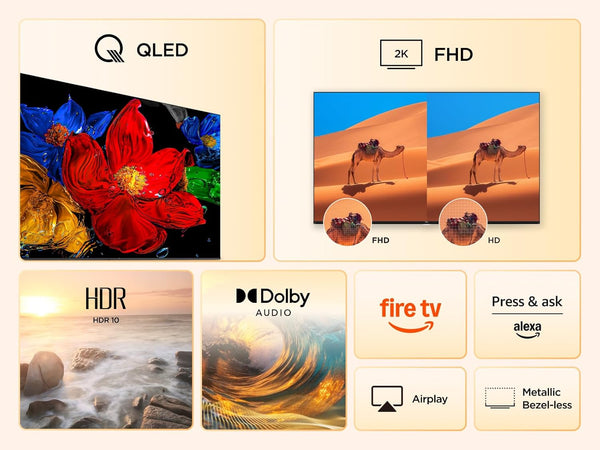 TCL 32 Inch Full HD Smart QLED Direct LED 32SF560-UK with Fire TV, Voice Remote with Alexa