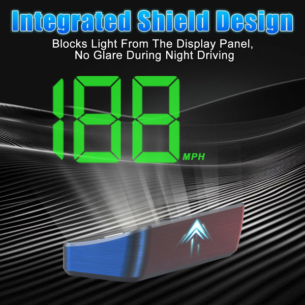 WODHMIEY HUD Speedometer Projector,Windshield Projector Speedometer HUD with GPS & Beidou, Auto Brightness Adjustment, 10Hz Refresh Rate, Clear Display with Sunshade, Automatic Startup White MPH