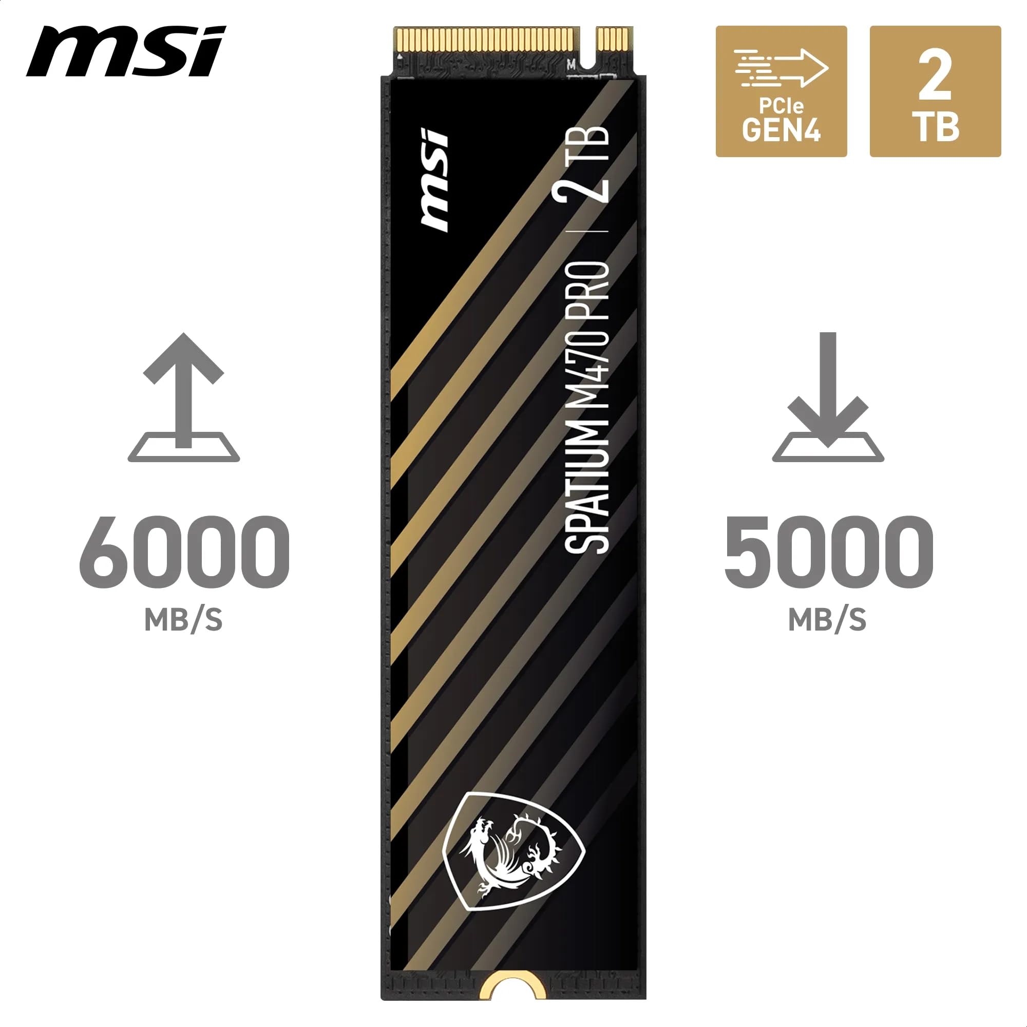 MSI SPATIUM S270 SSD 480GB - SATA 3 2.5" Solid State Drive, 500MB/s Read & 450MB/s Write, 3D NAND, Built-In Data Security, MSI Center - 5 Year Warranty (250 TBW)