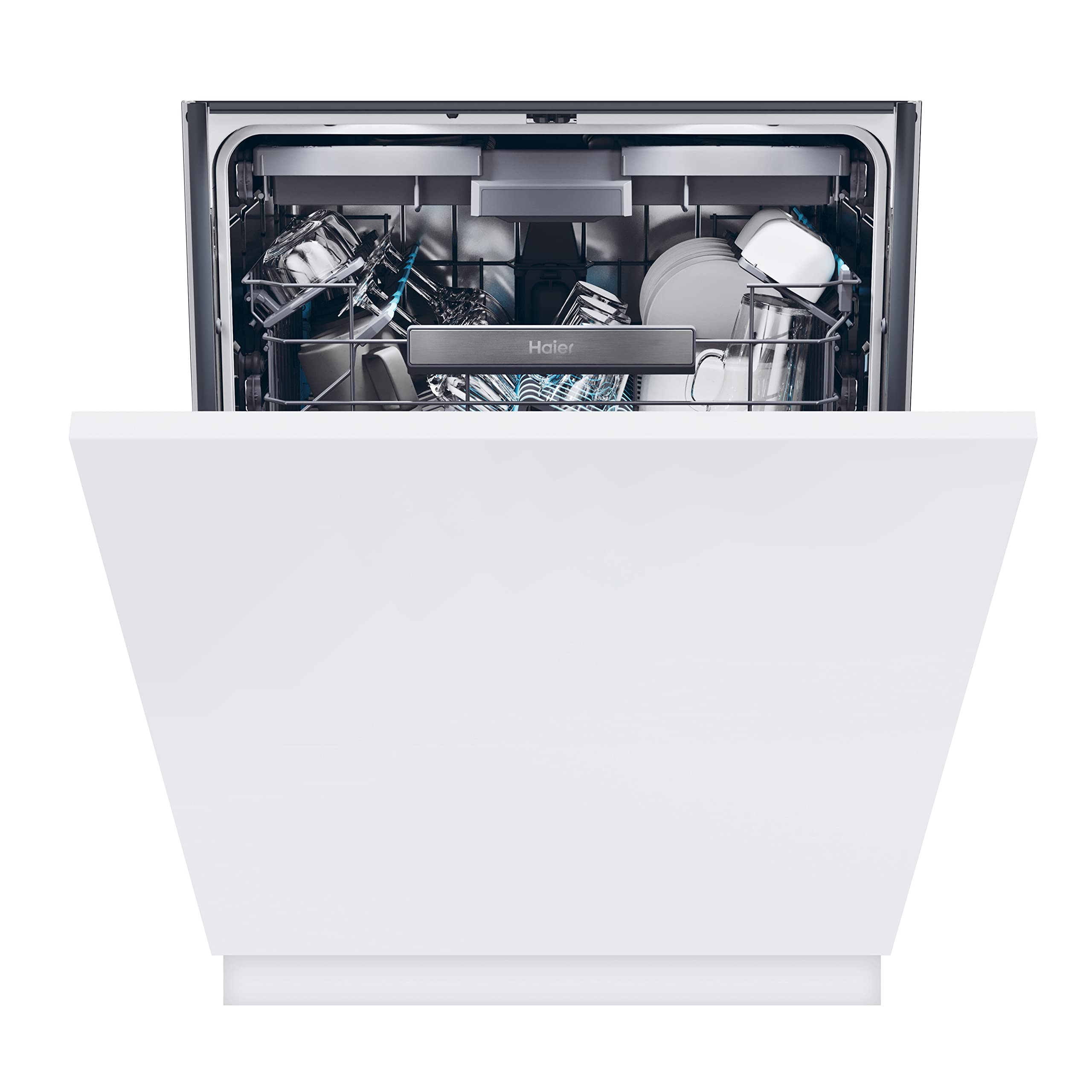 Haier XI1C3TB2FB-80 I-Pro Shine Series 4 Integrated Dishwasher, 11 place Setting, Black Bezel, C Rated