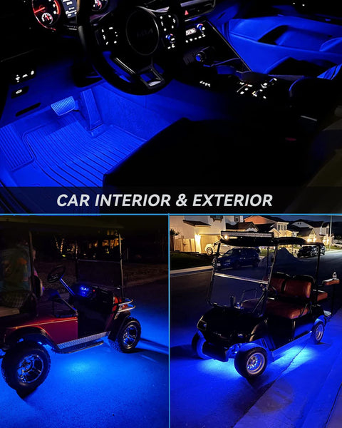 Motorbike Underglow 12V Led Strip Lights Neon Interior Car Lights Connectable Red Led Light Strips 12V for Cars Interior Lights Boat Marine Trucks 4Pack(60cm/24" Red)