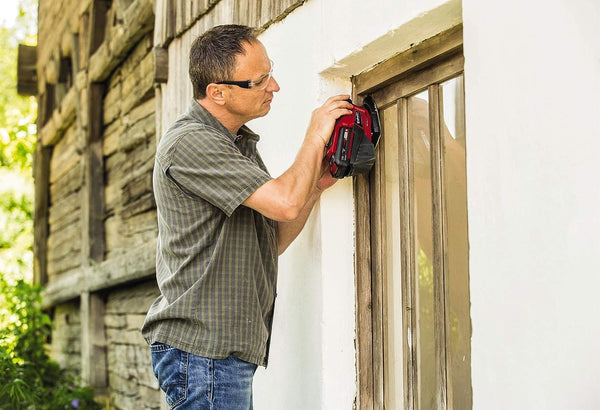 Einhell Power X-Change Cordless Detail Sander - 18V Electric Sander For Wood, Plaster And Metal - TE-OS 18/150 Li Solo Hand-Held Sander With Dust Collection (Battery Not Included)