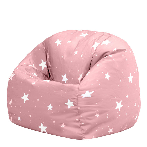 icon Star Print Kids Bean Bag, Pink, Kids Bean Bag Chair with Filling Included for Girls and Boys, Childs Chair, Beanbags for Children, Nursery D?cor,