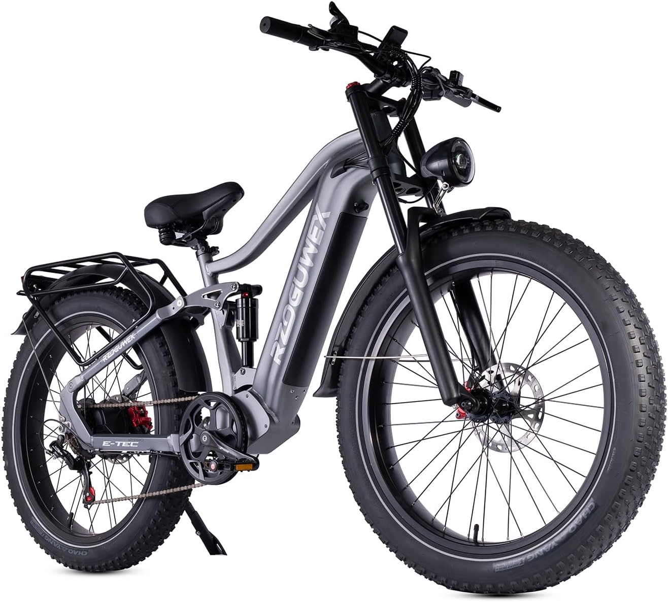 RZOGUWEX Electric Bicycle，26 Inch Off-Road EBIKE for Adults with 48V 25AH Detachable Lithium Ion Battery, 7 Speed with Dual Shock Absorbers and Dual Hydraulic Disc Brake(Black)