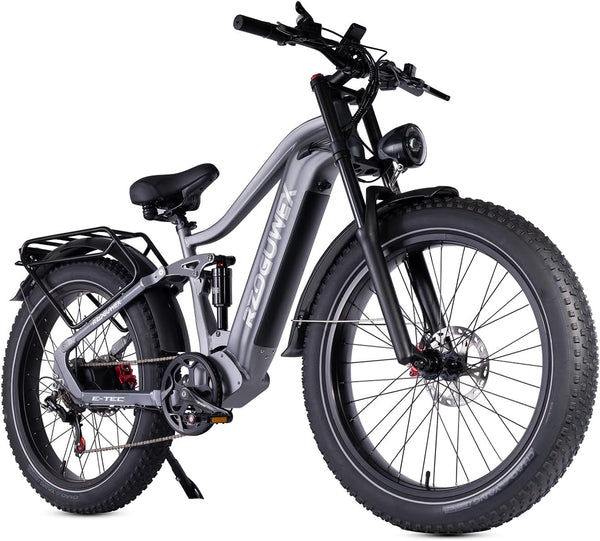 RZOGUWEX Electric Bicycle，26 Inch Off-Road EBIKE for Adults with 48V 25AH Detachable Lithium Ion Battery, 7 Speed with Dual Shock Absorbers and Dual Hydraulic Disc Brake(Black)