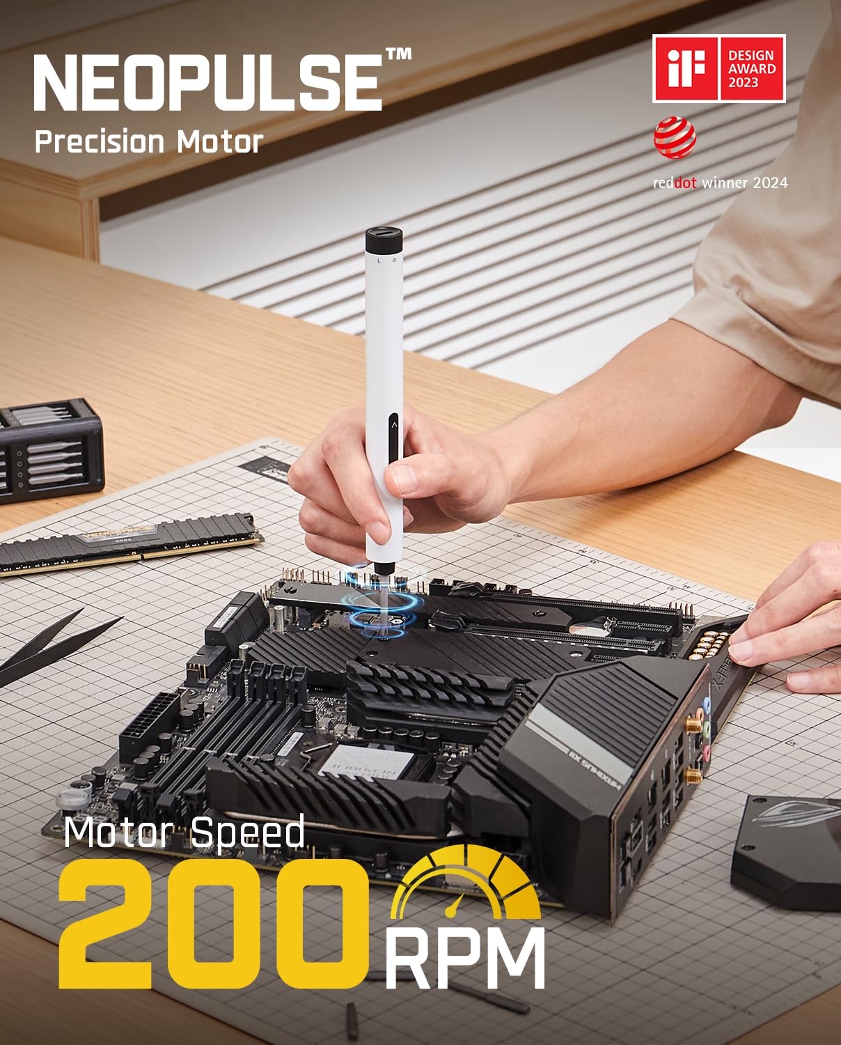 Fanttik E1 Max 3.7V Electric Screwdriver, Mini Precision Screwdriver Set, 50 Magnetic Bits, Magnetic Storage, 5/32‘’Hex, Repair Tool Kit for Electronics Phone Camera Laptop Watch (Grey)