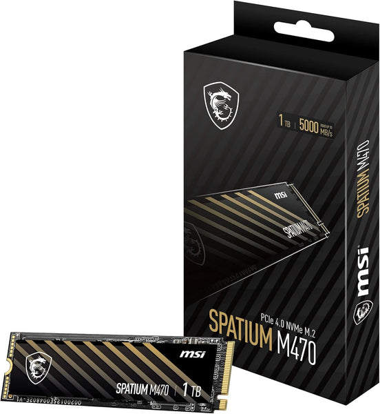 MSI GeForce RTX 5060 8G SHADOW 2X OC Graphics Card GDDR7, PCIe 5.0, HDMI 2.1b, DP 2.1b SPATIUM M470 PRO SSD 1TB - PCIe 4.0 NVMe M.2 Internal Solid State Drive, 6000MB/s Read & 4500MB/s Write