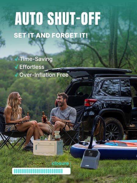 Niphean Paddle Board Pump with (Extra-Long) 118'' Charging Cable, 50 PSI Tyre Inflator with Storage Bag, Electric Pump for Inflatables&Deflation, Car Tyre Inflator for SUP, Balloon, Mattress