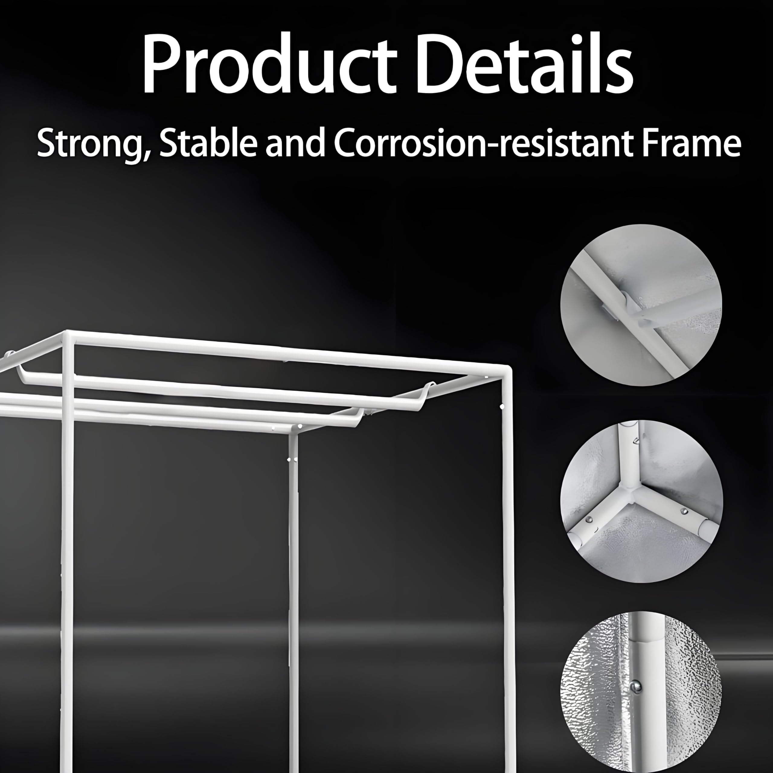 Sunstream Hydroponic Grow Tent 24"x24"x56"(60x60x140cm) for Indoor Seedling Plant Growing, Water-Resistant LightProof 2x2 FT Small Mushroom Indoor
