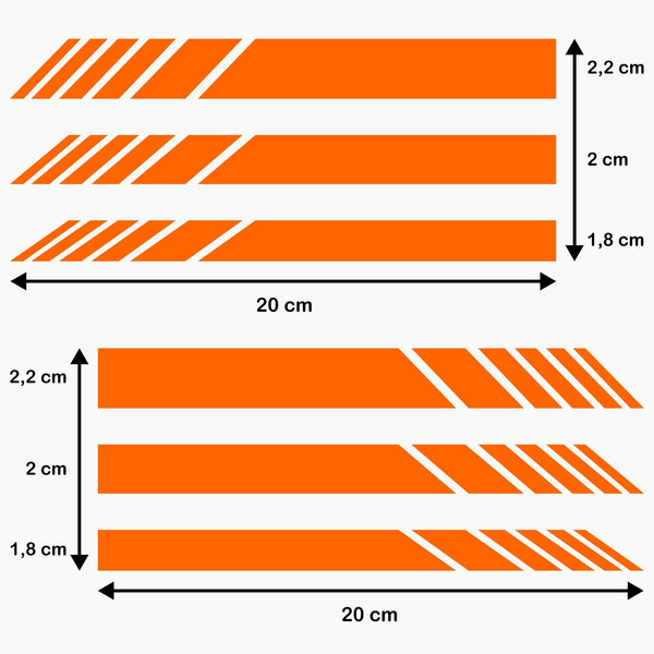 Pack 6 Units Car Rear View Mirror with Striped and Arrows Design | Rear View Mirror Adhesive with Stripes Fringes | Universal Car Mirror Stickers (Red)