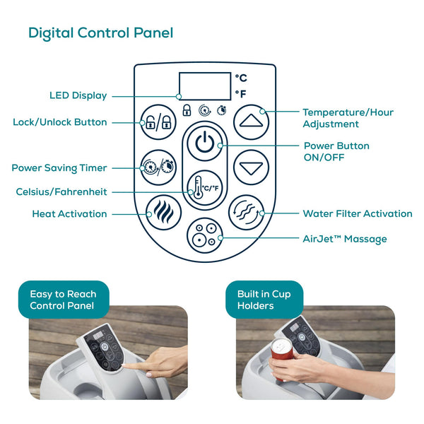 Lay-Z-Spa Boracay Smart Signature AirJetInflatable Hot Tub with App-Control 2-4 person