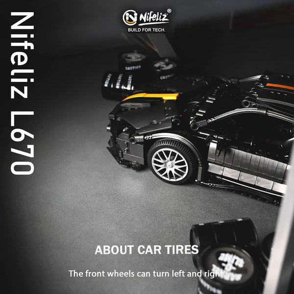 L670 Sports Car MOC Building Blocks, Adult Collectible Model Set, 1:14 Scale Construction Toy (1337 Pcs)