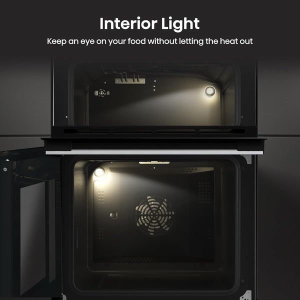 Hisense HDUKC60W 60cm Electric Cooker with Ceramic Hob-White, A Rated Double Oven 50L/80L [Energy Class A]