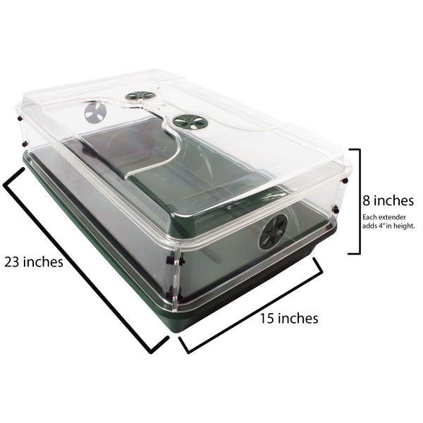EarlyGrow Domed Propagator, Green, 2 Side Extenders with no Clip Set
