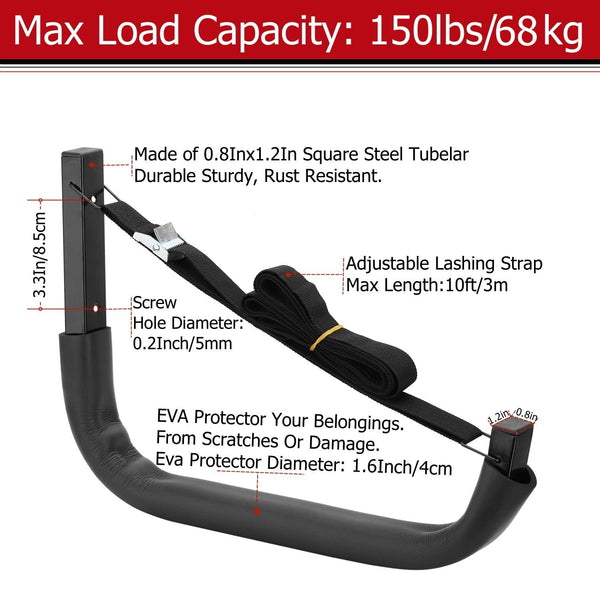 Heavdace Kayak Storage Rack, Wall Mount Garage Canoe Storage Hangers for Kayaks or Paddleboards, Heavy Duty Storage Hooks (38cm x 26.7cm)