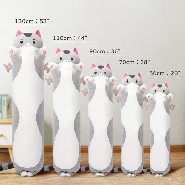 Mewaii 36in Long Cat Plush Pillows Stuffed Animals Squishy Pillows - Plushie Cute Kitty Sleeping Hugging Plush Pillow Soft Toys for Kids(Orange)