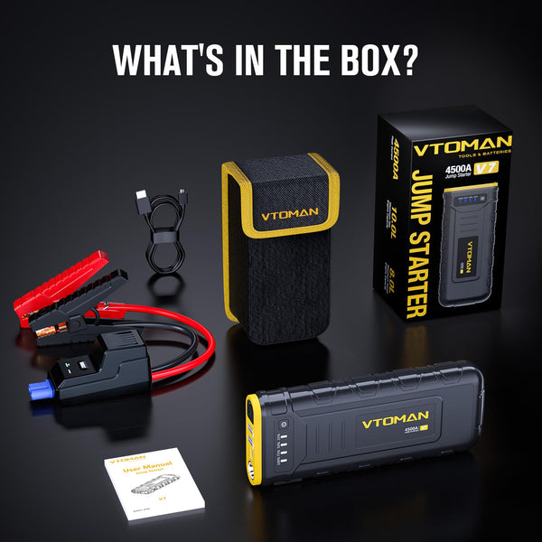 VTOMAN V3PRO Jump Starter Power Pack 2000A,Portable Car Battery Booster Jump Starter with Lithium Jump Pack,Battery Charger Starter with Jumper Cables for Motor(up to 6L Gas/4L Diesel Engines)