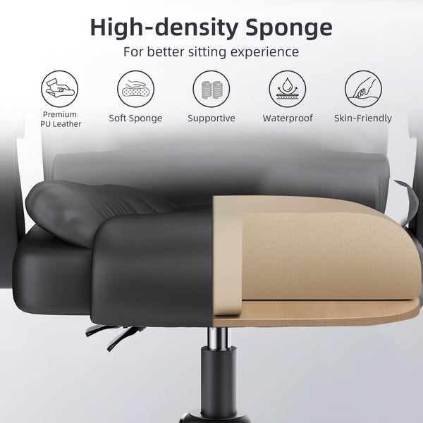 naspaluro Executive Office Chair High Back Desk Chair Ergonomic Recliner Computer Chair Gaming Chair with Tilt Function Heavy Duty for Home Office Working (Grey Fabric)