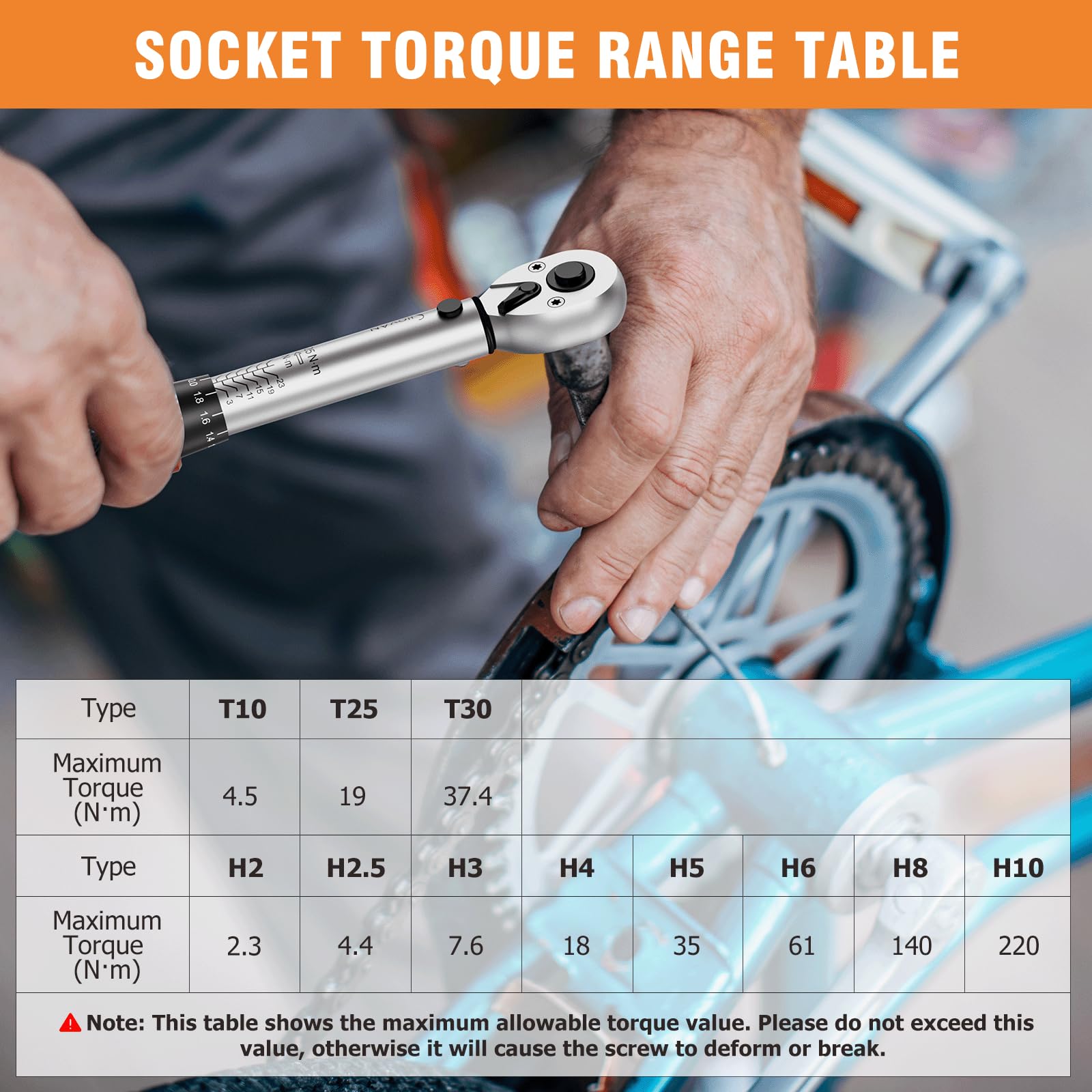 13PCS Bike Torque Wrench Set 3-25 Nm, Small Torque Wrench 1/4 Drive, Dual-Direction Adjustable 72 Teeth, ±3% Accuracy, with Extension Bar, Socket Bits (Hex & Torx), for Mountain Bike, Bicycle Repair
