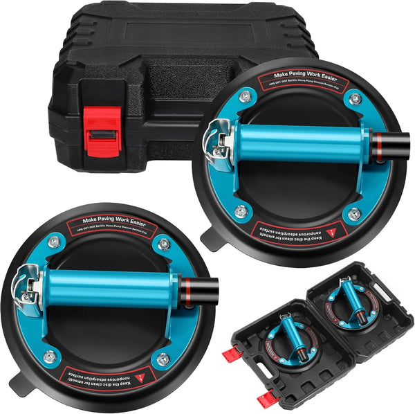 Glass Suction Cups 2 Pack with Metal Handle, 8'' Glass Suckers Lifters Heavy Duty Glass Vacuum Suction Cup, Glass Suction Lifter for Moving Glass/Window/Tile/Marbles, 220KG/480lbs Load Capacity, Blue