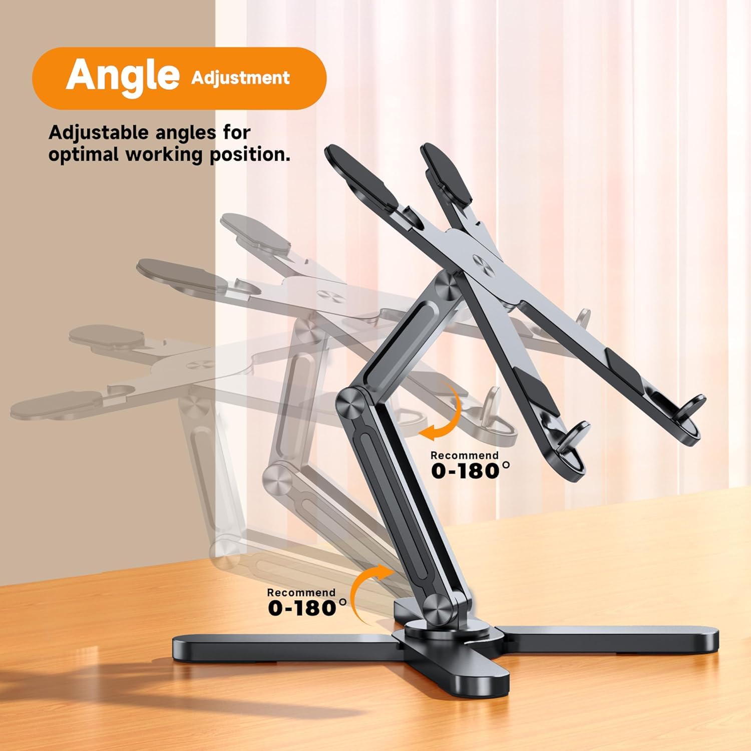 FoldWise X Laptop Stand for Desk - 100% Aluminum, 360 Rotating Base, Foldable, Adjustable Height & Angles Laptop Riser - Sturdy & Portable MacBook