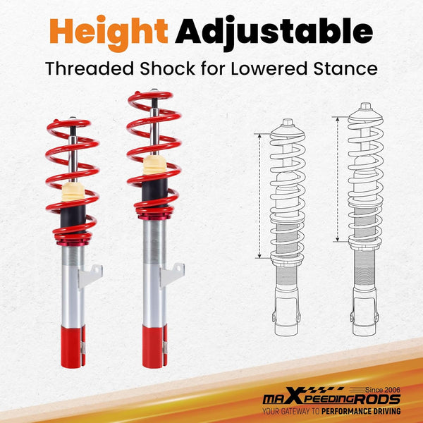 maXpeedingrods Coilovers Suspension Kit for Audi A3 MK2 8P & TT 8J 2003-2012 1.8 2.0 TFSI TD lowering Spring Suspension for VW Golf MK5 VI Audi A3 8P 2003-2013